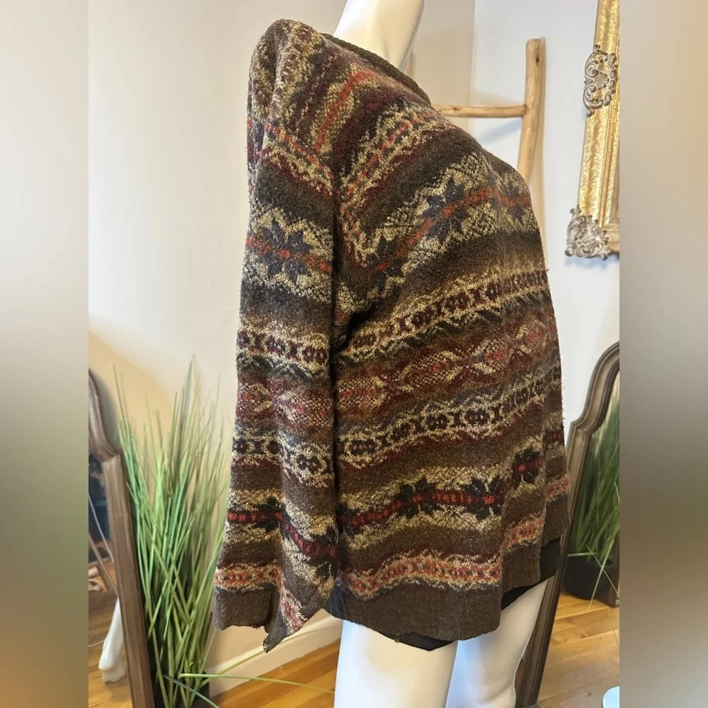 Eddie Bauer Men's Wool Blend Fair Isle Crewneck Sweater Medium VINTAGE AKA - Picture 4 of 8
